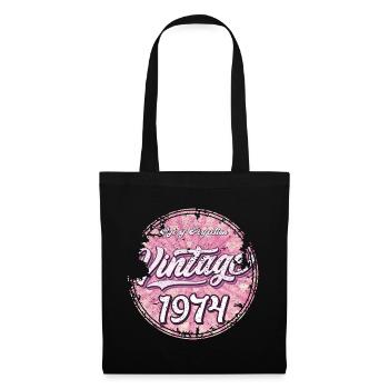 Vintage 1974 Pink Retro Design - Stoffbeutel - Schwarz - Vorne