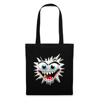 Tête de Monstre Effrayant et Délirant - Sac en tissu - noir - Devant