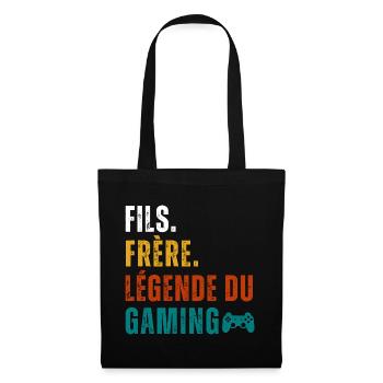 Fils frère légende du gaming cadeau pour gamer - Sac en tissu - noir - Devant