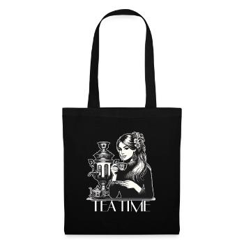 Samovar Tea Time femme cadeau - Sac en tissu - noir - Devant