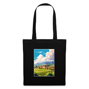 Provence Frankreich Vintage Reiseposter WPA Souvenir - Stoffbeutel - Schwarz - Vorne