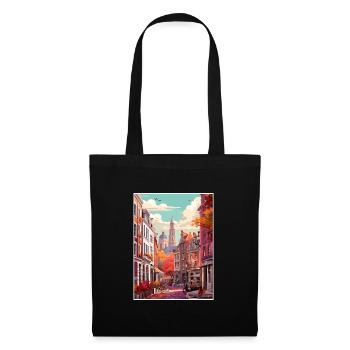 Brussels Belgium Vintage Travel Poster Souvenir - Tote Bag - black - Front