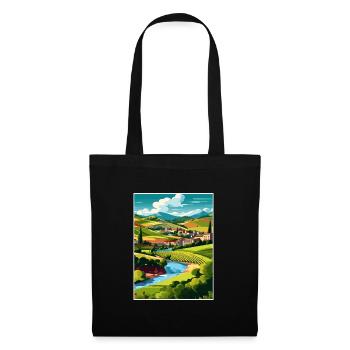 Vallée du Douro Portugal Vintage Travel Poster WPA - Sac en tissu - noir - Devant