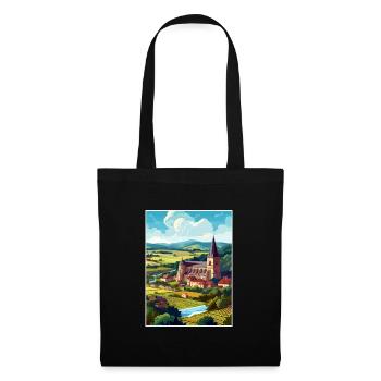 Dordogne Décoration Vintage Voyage Affiche Souvenir - Sac en tissu - noir - Devant