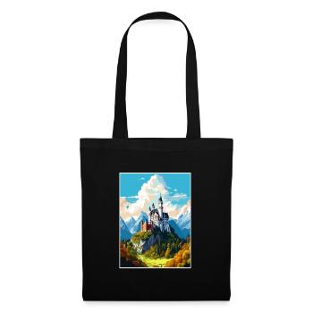 Château de Neuschwanstein Allemagne affiche de voyage - Sac en tissu - noir - Devant