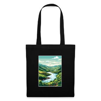 Vallée du Douro Portugal Vintage Travel Poster WPA - Sac en tissu - noir - Devant