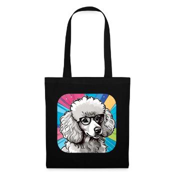 Cute Toy Poodle with Glasses II - Tote Bag - black - Front
