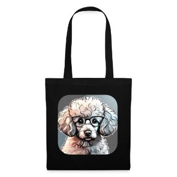 Cute Toy Poodle with Glasses I - Tote Bag - black - Front