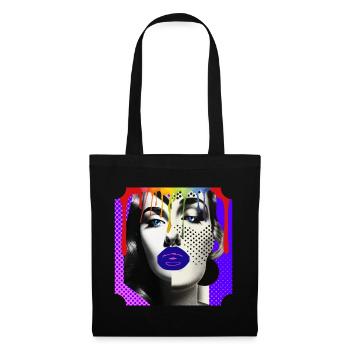 Collage photo Pop Art coloré - Sac en tissu - noir - Devant