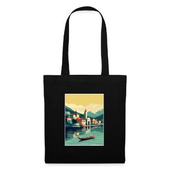 Lake Como Italy Decoration Vintage Travel Poster - Tote Bag - black - Front