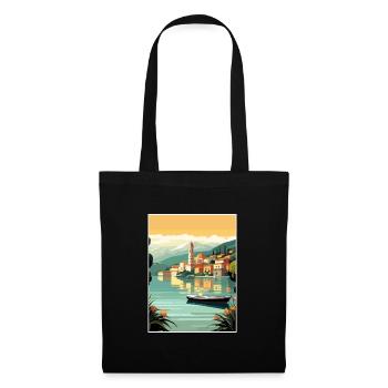 Lake Como Italy Decoration Vintage Travel Poster - Tote Bag - black - Front