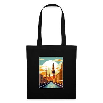 Saragosse Espagne Vintage voyage affiche WPA Souvenir - Sac en tissu - noir - Devant