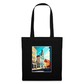 Czestochowa Pologne Vintage voyage affiche Souvenir - Sac en tissu - noir - Devant