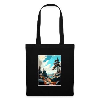 Pieninski Pologne Vintage voyage affiche Souvenir - Sac en tissu - noir - Devant