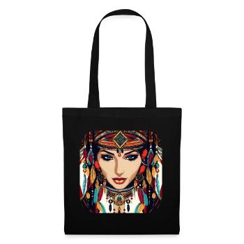 Chaman mystique avec plumes II - Sac en tissu - noir - Devant