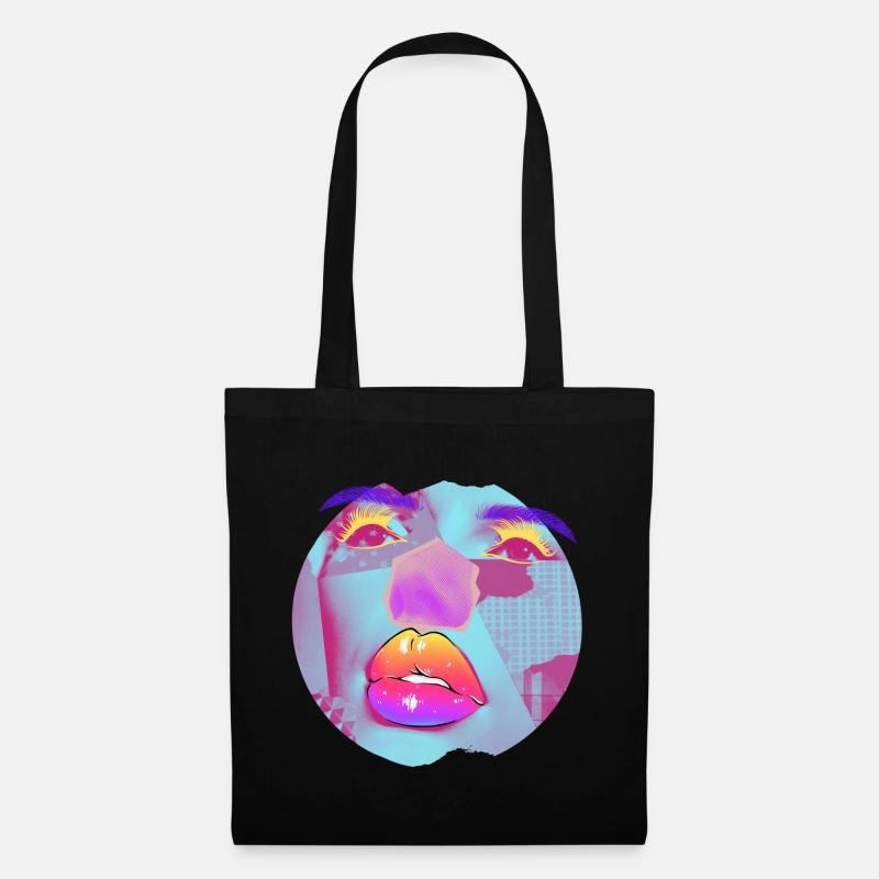 Pop Art bright collage - Tote Bag - black