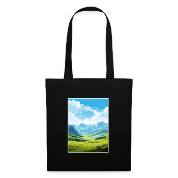 Pyrenäen Nationalpark Frankreich Reiseplakat - Stoffbeutel - Schwarz - Vorne