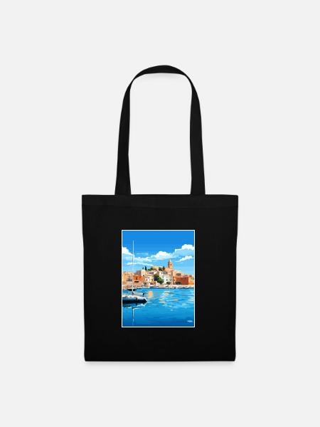 Îles Baléares Espagne Vintage voyage affiche WPA - Sac en tissu - noir