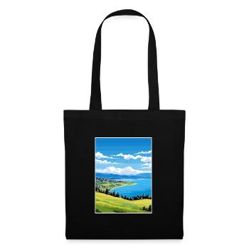 Lake Neuchatel Deco Vintage Travel Poster Souvenir - Tote Bag - black - Front