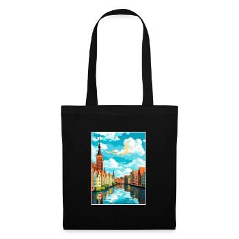 Gdansk Polish Baltic Coast Poland Travel Poster - Tote Bag - black - Front