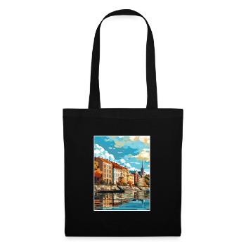 Kuopio Finlande Vintage voyage affiche WPA Souvenir - Sac en tissu - noir - Devant