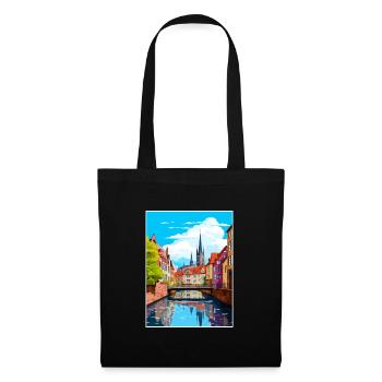 Munster Décoration Allemagne Affiche de voyage Vintage - Sac en tissu - noir - Devant