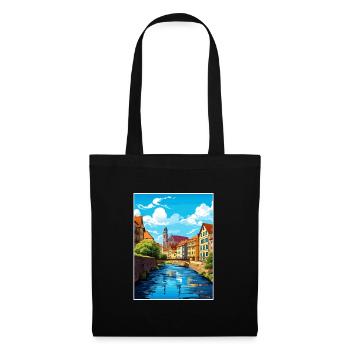 Stuttgart Allemagne Vintage Travel Poster Souvenir - Sac en tissu - noir - Devant