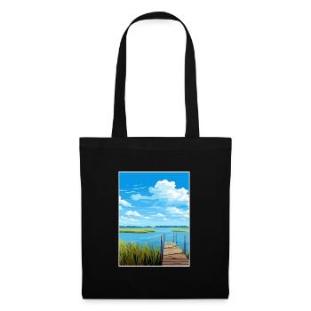 Lake Albufera Spain Ibiza Deco Travel Poster - Tote Bag - black - Front