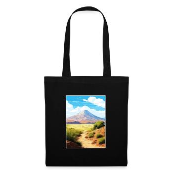 Parc national du Teide Espagne Affiche de voyage vintage - Sac en tissu - noir - Devant