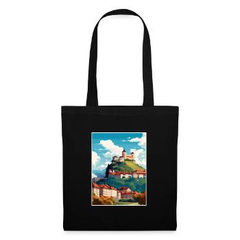 Ljubljana Slovenia Vintage Travel Poster Souvenir - Tote Bag - black - Front