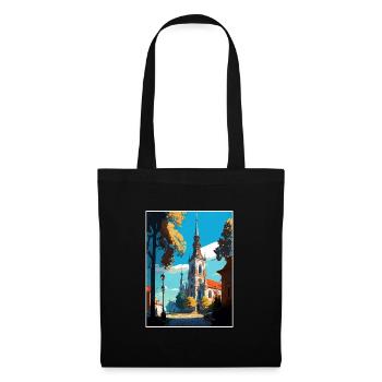 Bialystok Pologne Vintage voyage affiche Souvenir - Sac en tissu - noir - Devant