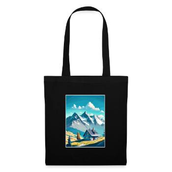 Le Chasseron Falls Suisse Affiche de voyage - Sac en tissu - noir - Devant