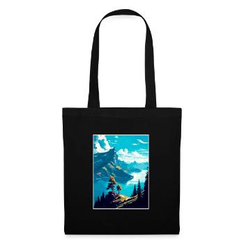 Rigi Suisse Affiche de voyage vintage souvenir - Sac en tissu - noir - Devant