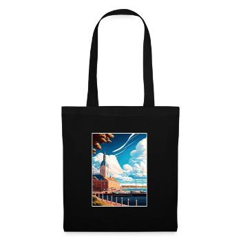 Jonköping Suède Vintage voyage affiche Souvenir - Sac en tissu - noir - Devant