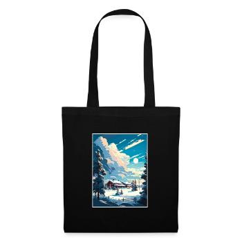 Kiruna Suède Vintage voyage affiche WPA Souvenir - Sac en tissu - noir - Devant