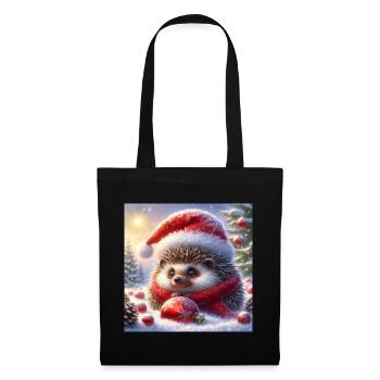 Hérisson de Noël - Sac en tissu - noir - Devant