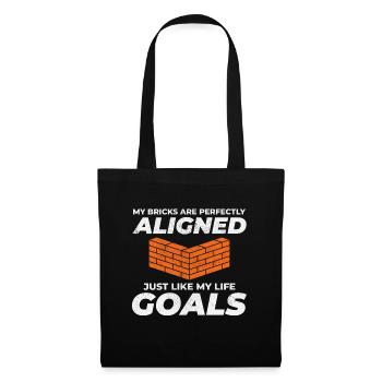 Aligned Bricks, Aligned Goals: Humorous Bricklayer - Tote Bag - black - Front