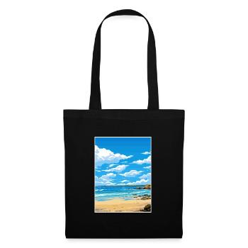 Porthgwidden Beach Cornwall Affiche de voyage Vintage - Sac en tissu - noir - Devant
