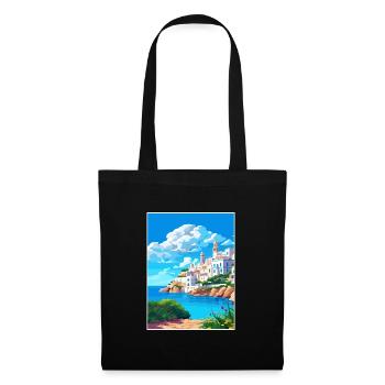 Ibiza Spanien Vintage Reiseposter WPA Souvenir - Stoffbeutel - Schwarz - Vorne