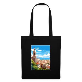 Malaga Espagne Vintage voyage affiche WPA Souvenir - Sac en tissu - noir - Devant