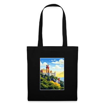 Sintra Portugal Vintage voyage affiche WPA Souvenir - Sac en tissu - noir - Devant