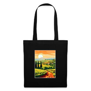 Toscane Italie Décoration Vintage Voyage Affiche WPA - Sac en tissu - noir - Devant