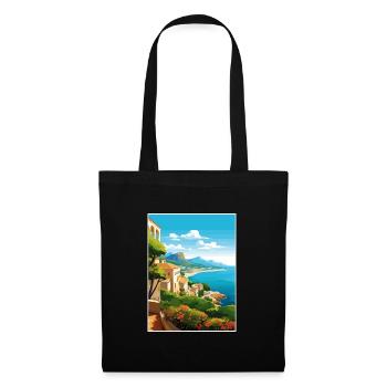 Costa Blanca Espagne Vintage voyage affiche Souvenir - Sac en tissu - noir - Devant