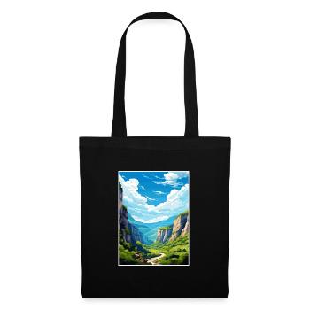 Vikos Schlucht Griechenland Deko Vintage Reiseposter WPA - Stoffbeutel - Schwarz - Vorne