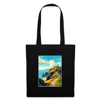 Tintagel Castle England Vintage Travel Poster WPA - Tote Bag - black - Front