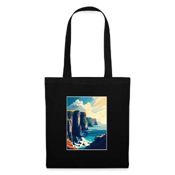 Falaises de Moher Irlande Vintage voyage affiche WPA - Sac en tissu - noir - Devant