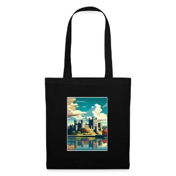 Caernarfon Castle Wales Vintage Travel Poster WPA - Tote Bag - black - Front