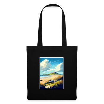 Bamburgh Castle Angleterre Vintage voyage affiche WPA - Sac en tissu - noir - Devant