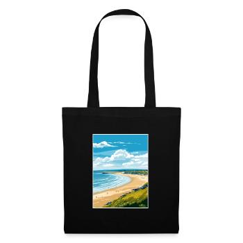 Portstewart Strand Irlande Affiche de voyage Vintage - Sac en tissu - noir - Devant