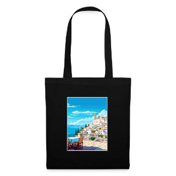 Ibiza Spanien Vintage Reiseposter WPA Souvenir - Stoffbeutel - Schwarz - Vorne